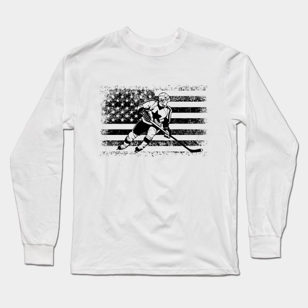 American Ice Hockey Long Sleeve T-Shirt by ThyShirtProject - Affiliate